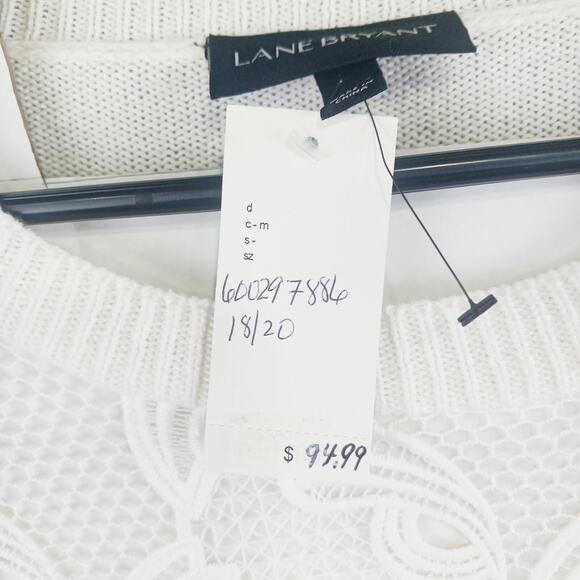 Sweater Size 18-20 Lace White Fairycore Romantic Quiet Luxury Classic Chic NWT - Picture 13 of 16